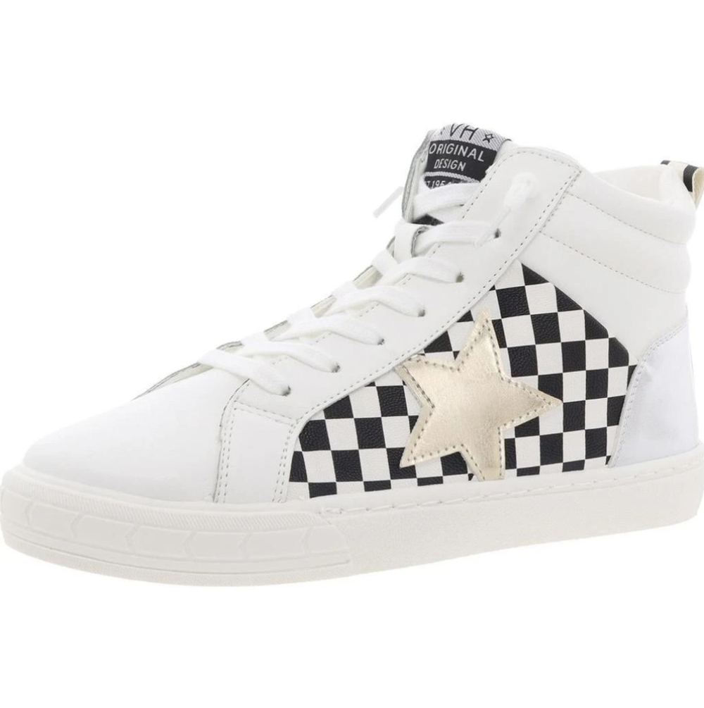 Vintage Havana Women's Lexi White Checkered Multi High-Top Sneakers, Sz 8.5M NIB